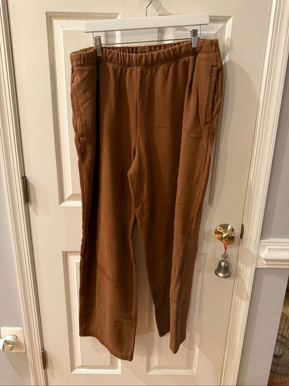 Skims Brown Wide Leg Sweatpants Track Pant sz XL EUC